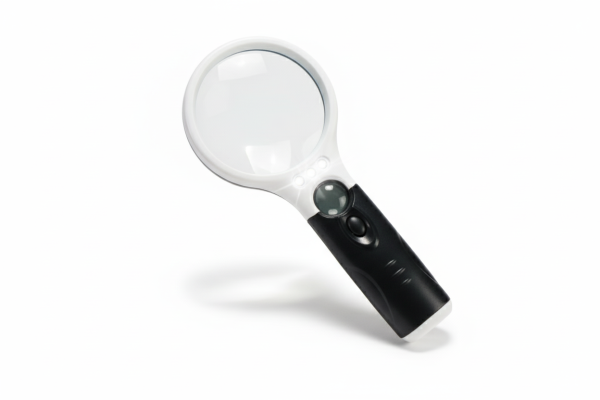 Illuminated Handheld Magnifier with 3 LED Lights (3X & 45X)